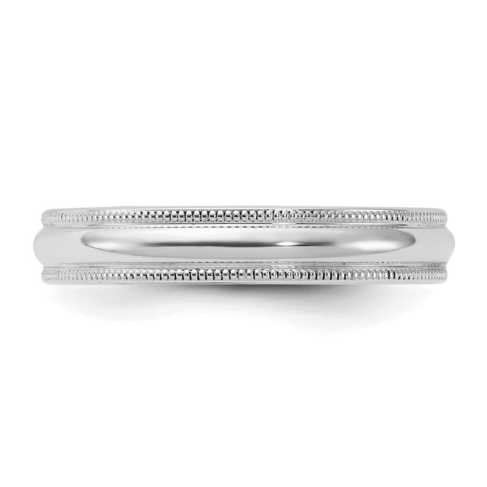 Sterlingsilber Rhodiniert 4mm Komfort-Passform Milgrain Ring