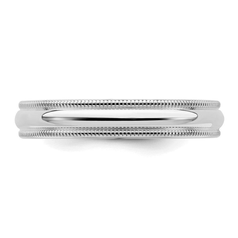 Sterlingsilber Rhodiniert 4mm Komfort-Passform Milgrain Ring