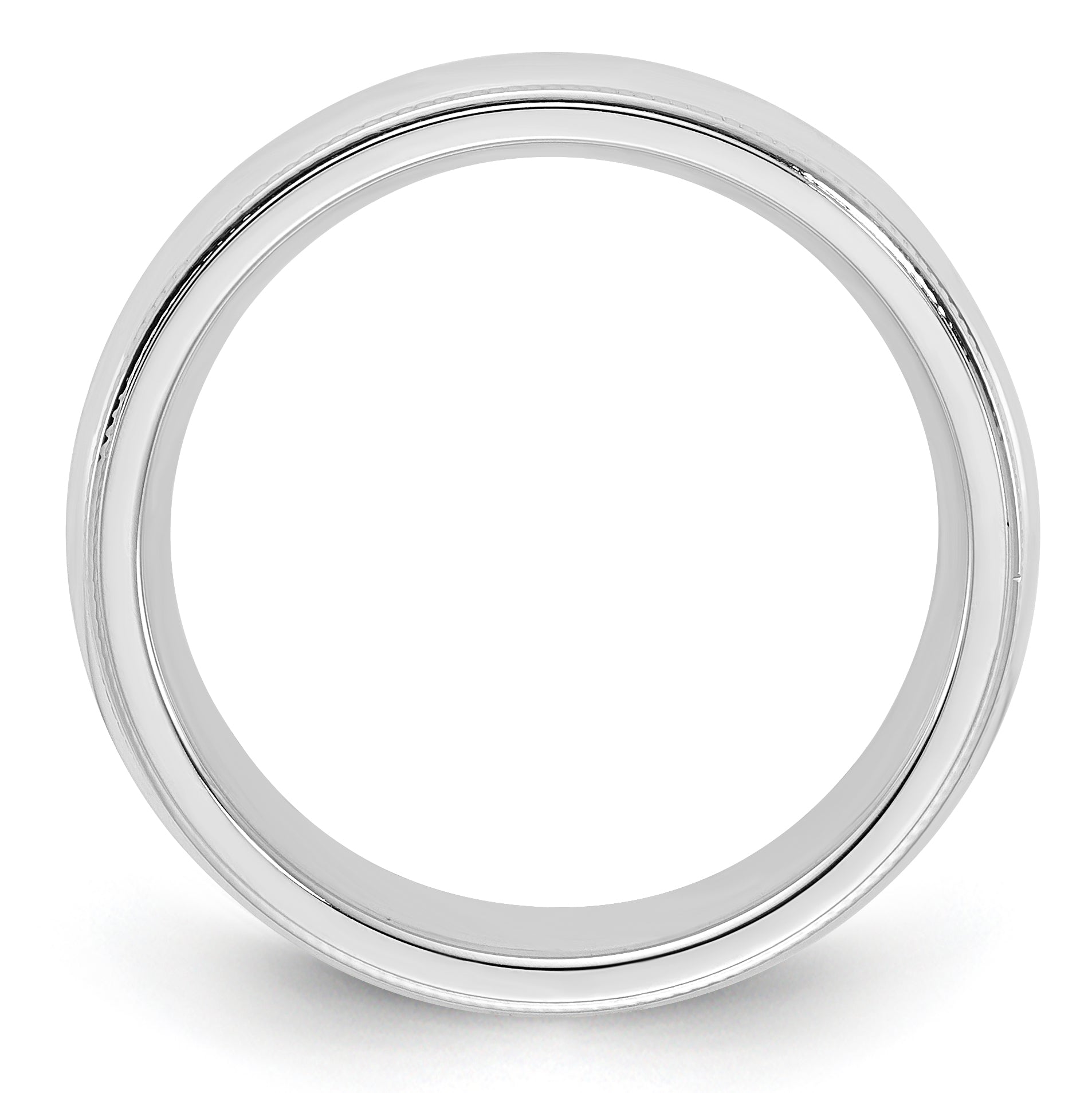Sterlingsilber 5mm Komfort-Passform Halb Rund Milgrain Größe 13.5 Ring