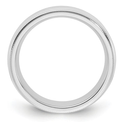 Sterlingsilber 5mm Komfort-Passform Halb Rund Milgrain Größe 13.5 Ring