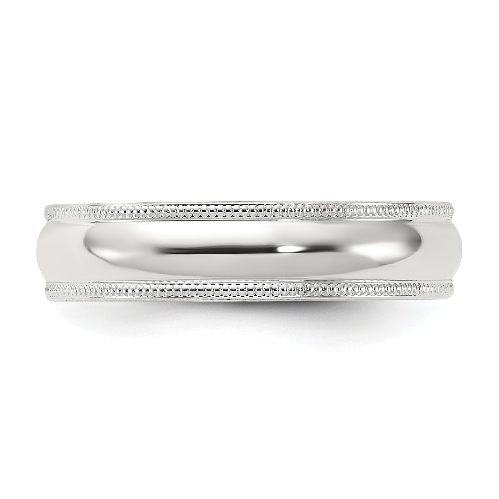 Sterlingsilber 5mm Komfort-Passform Halb Rund Milgrain Größe 13.5 Ring