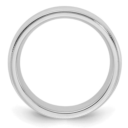 Sterlingsilber Rhodiniert 5mm Komfort-Passform Milgrain Ring