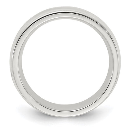 Sterlingsilber 6mm Komfort-Passform Halb Rund Milgrain Größe 13.5 Ring