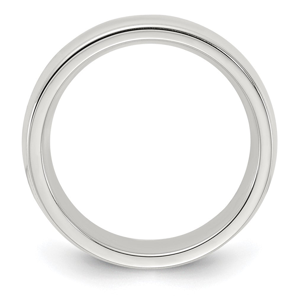 Sterlingsilber 6mm Komfort-Passform Halb Rund Milgrain Größe 7.5 Ring