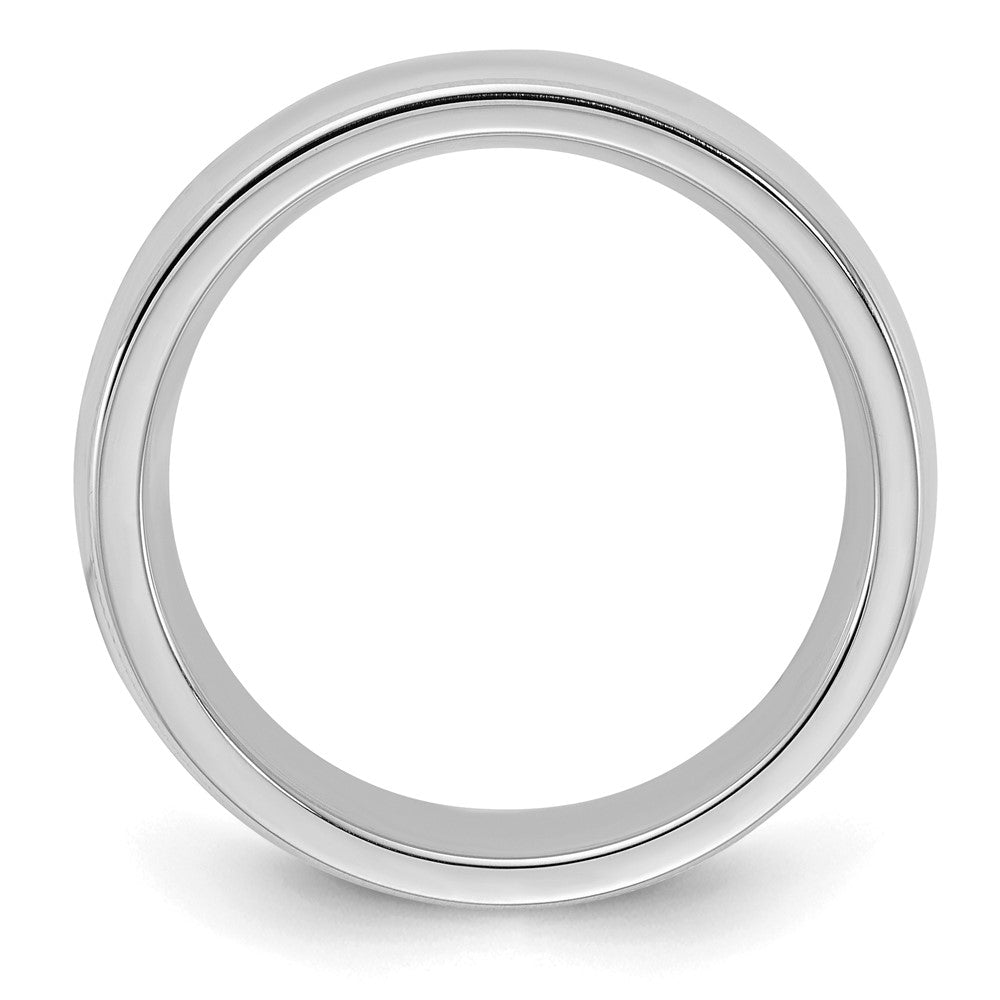 Sterlingsilber Rhodiniert 6mm Komfort-Passform Milgrain Größe 13.5 Ring (size 13.5 Nur)