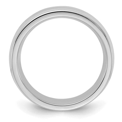 Sterlingsilber Rhodiniert 6mm Komfort-Passform Milgrain Größe 13.5 Ring (size 13.5 Nur)