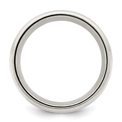 Sterlingsilber 9mm Komfort-Passform Halb Rund Milgrain Größe 10 Ring