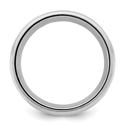 Sterlingsilber Rhodiniert 9mm Komfort-Passform Milgrain Ring