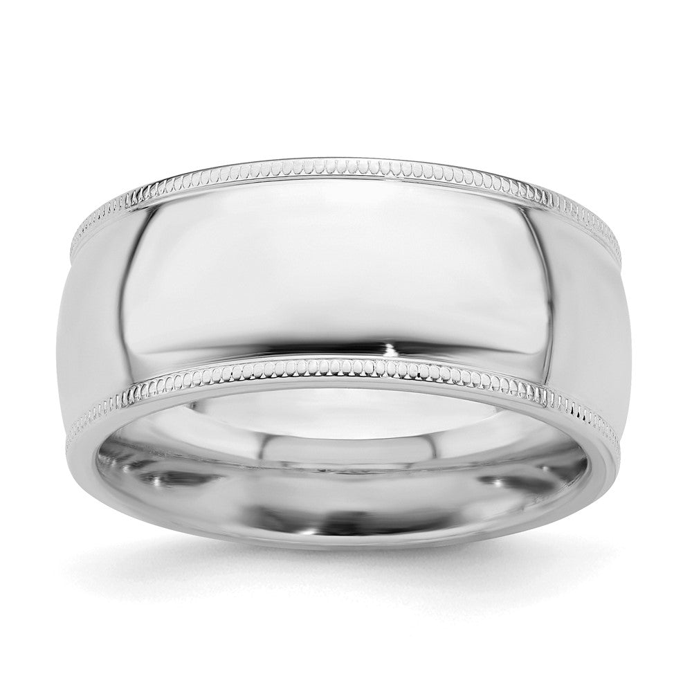Sterlingsilber Rhodiniert 9mm Komfort-Passform Milgrain Ring