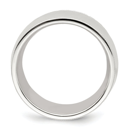 Sterlingsilber 10mm Komfort-Passform Halb Rund Milgrain Größe 5 Ring