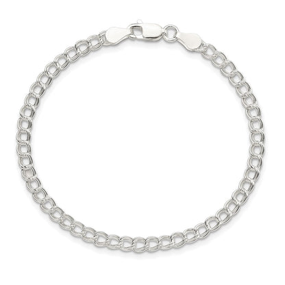 8 Zoll Sterlingsilber 3.5mm Massiv Doppelt Glieder Charm Armband
