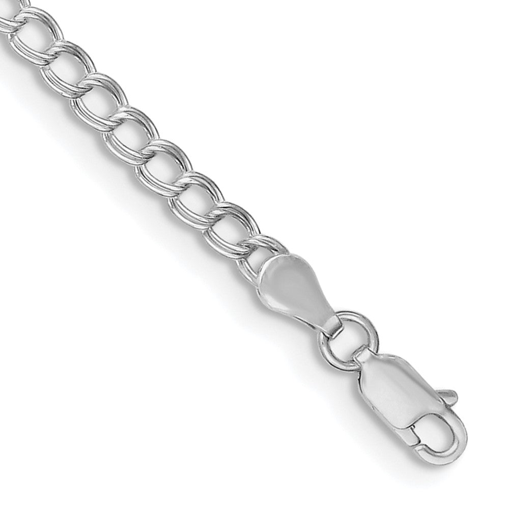 8 Zoll Sterlingsilber 3.5mm Massiv Doppelt Glieder Charm Armband