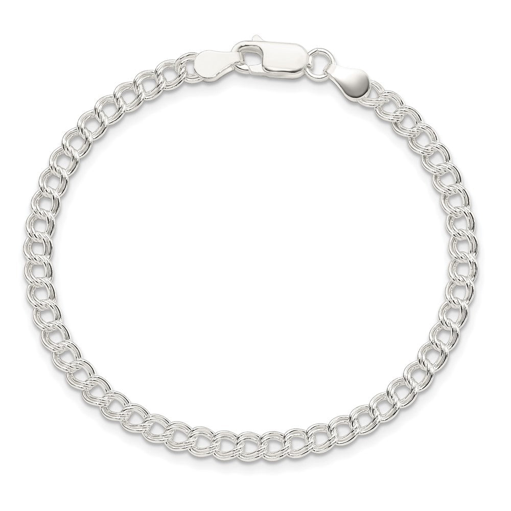 8 Zoll Sterlingsilber 4.25mm Doppelt Glieder Charm Armband