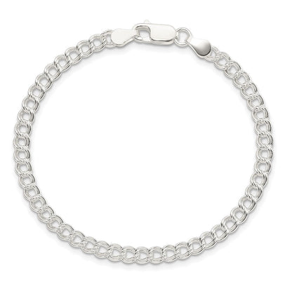 8 Zoll Sterlingsilber 4.25mm Doppelt Glieder Charm Armband