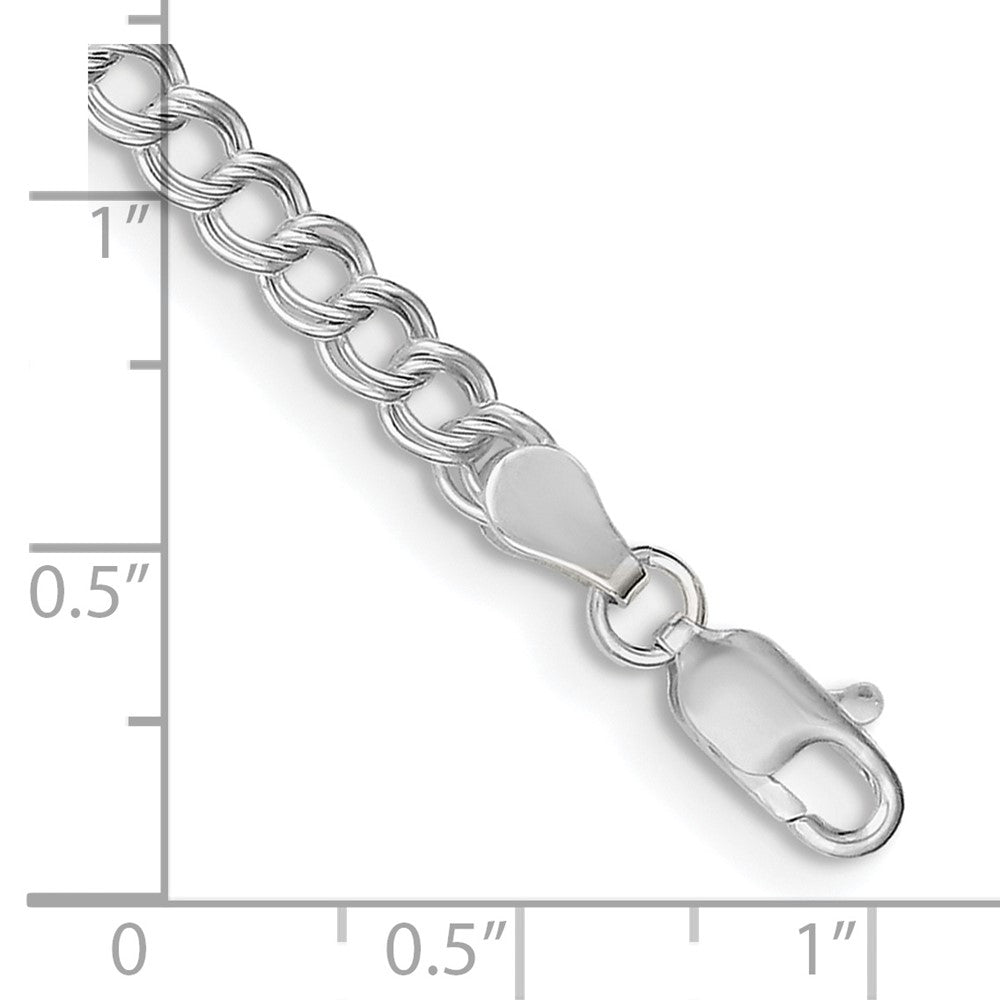 8 Zoll Sterlingsilber 4.25mm Doppelt Glieder Charm Armband