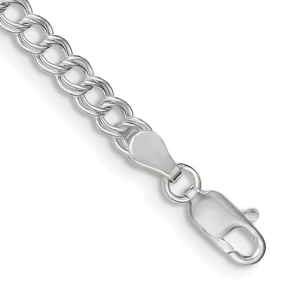 8 Zoll Sterlingsilber 4.25mm Doppelt Glieder Charm Armband