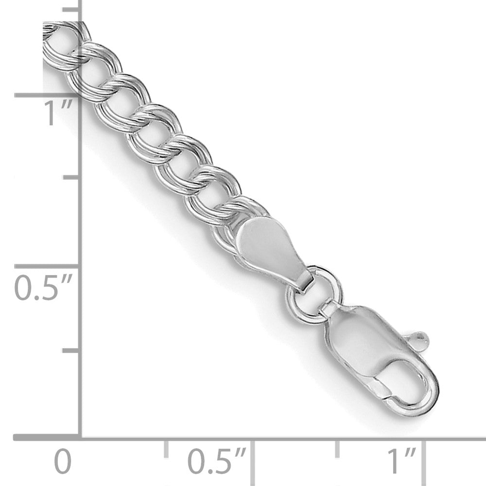 Sterlingsilber Rhodiniert 4.25mm Doppelt Glieder Charm Armband