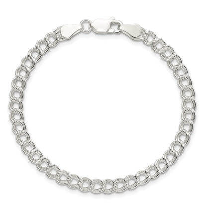 8 Zoll Sterlingsilber 5mm Doppelt Glieder Charm Armband