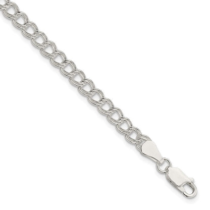 8 Zoll Sterlingsilber 5mm Doppelt Glieder Charm Armband