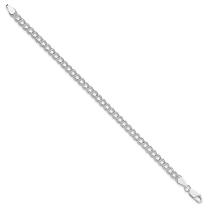 Sterlingsilber Rhodiniert 5mm Doppelt Glieder Charm Armband