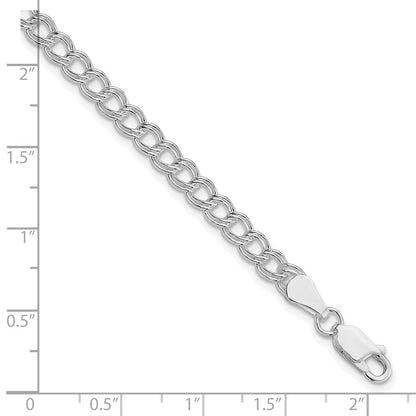 Sterlingsilber Rhodiniert 5mm Doppelt Glieder Charm Armband