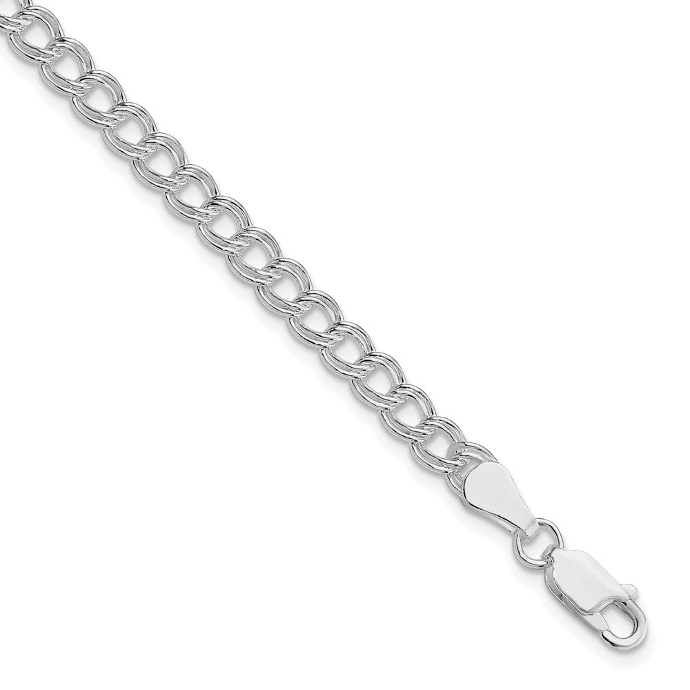 Sterlingsilber Rhodiniert 5mm Doppelt Glieder Charm Armband