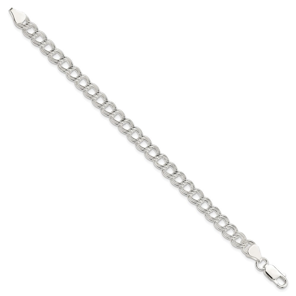 8 Zoll Sterlingsilber 7mm Doppelt Glieder Charm Armband