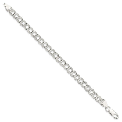 8 Zoll Sterlingsilber 7mm Doppelt Glieder Charm Armband