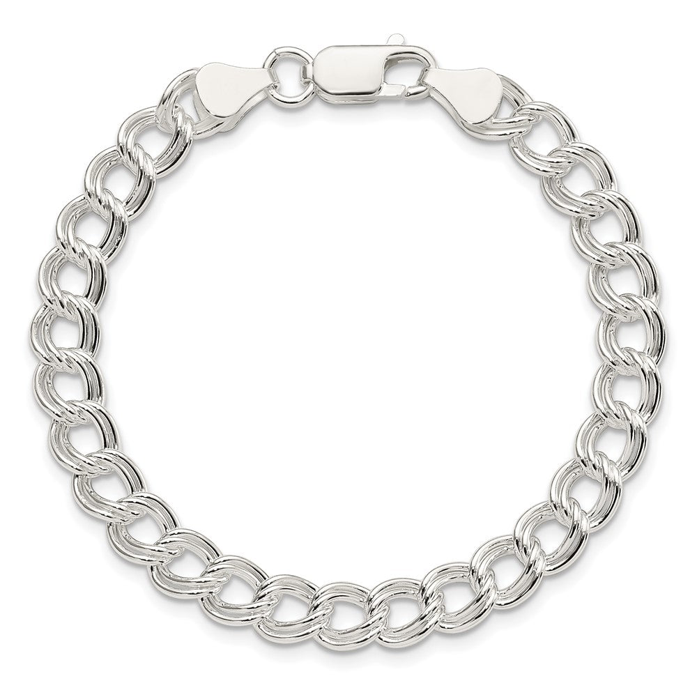8 Zoll Sterlingsilber 7mm Doppelt Glieder Charm Armband