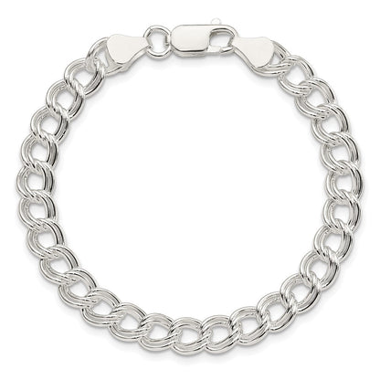 8 Zoll Sterlingsilber 7mm Doppelt Glieder Charm Armband