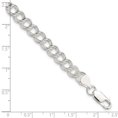 8 Zoll Sterlingsilber 7mm Doppelt Glieder Charm Armband