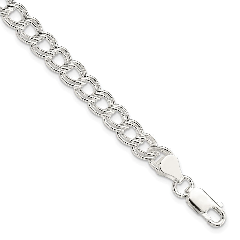 8 Zoll Sterlingsilber 7mm Doppelt Glieder Charm Armband