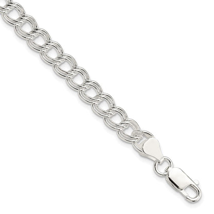 8 Zoll Sterlingsilber 7mm Doppelt Glieder Charm Armband