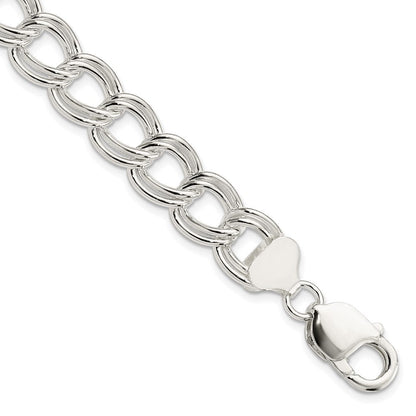 Sterlingsilber 11.5mm Massiv Doppelt Glieder Charm Armband
