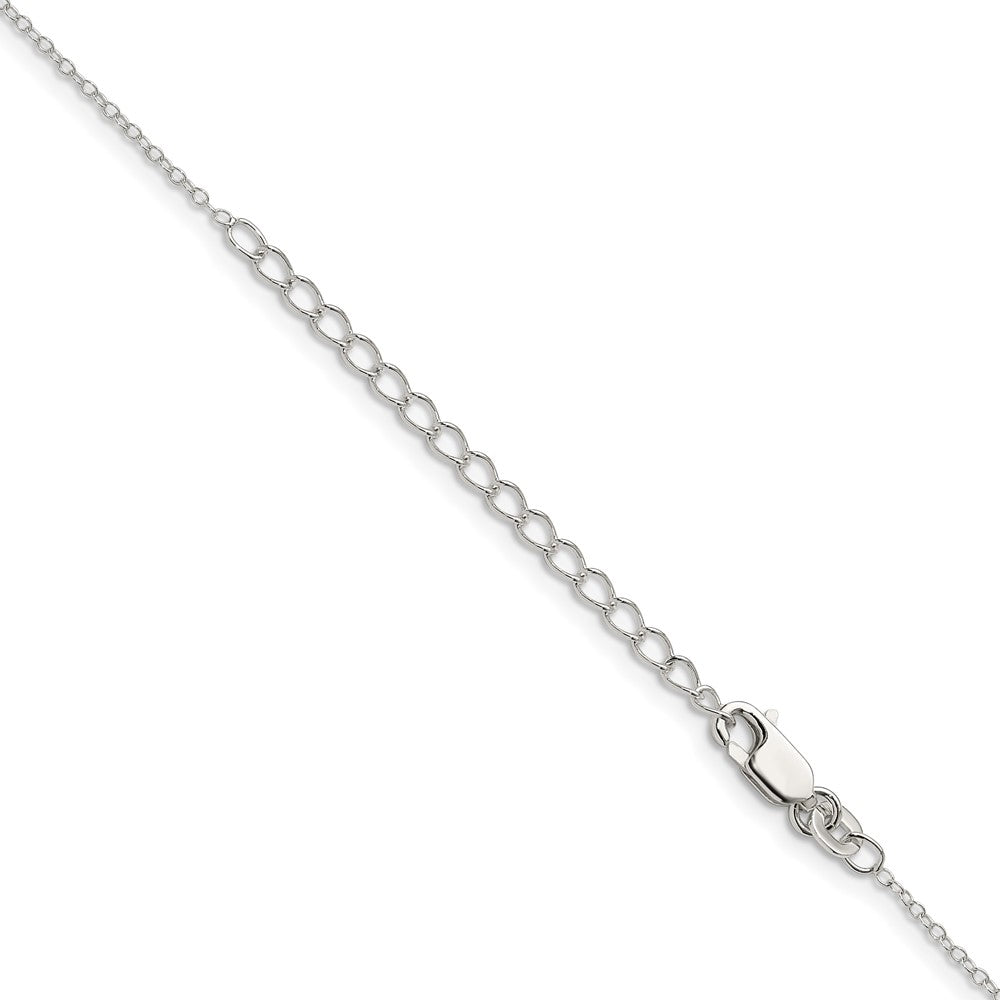 Sterlingsilber 1mm Ankerkette Kette mit 2 Zoll Verlängerung. Halskette