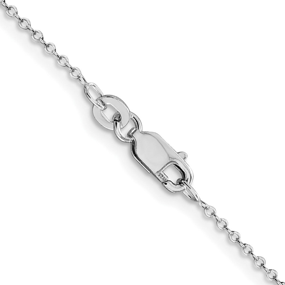 20 Zoll Sterlingsilber Rhodiniert 1mm Ankerkette Kette Karabiner