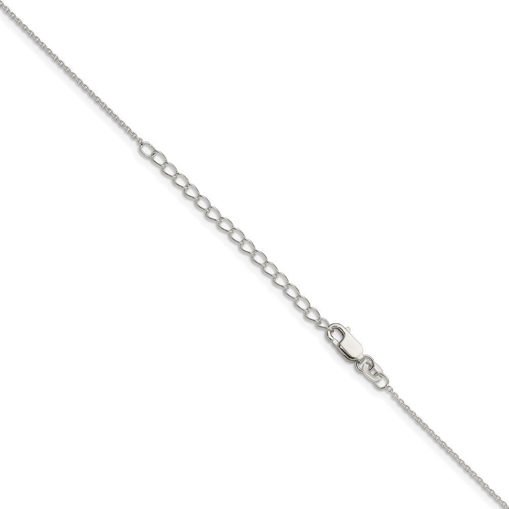Sterlingsilber 1mm Ankerkette Kette mit 2 Zoll Verlängerung. Halskette