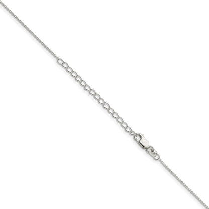 Sterlingsilber 1mm Ankerkette Kette mit 2 Zoll Verlängerung. Halskette