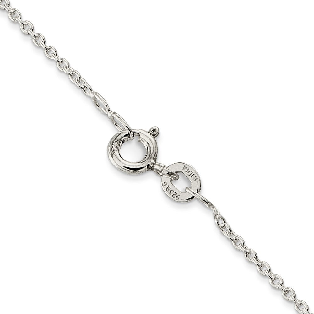 Sterlingsilber Rhodiniert 1mm Ankerkette Halskette