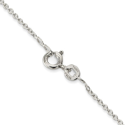 Sterlingsilber Rhodiniert 1mm Ankerkette Halskette