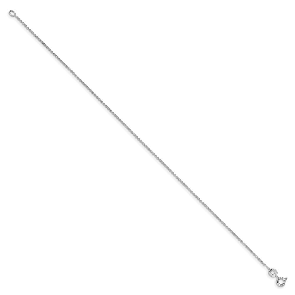 9 Zoll Sterlingsilber Rhodiniert 1mm Ankerkette Kette Fußkettchen