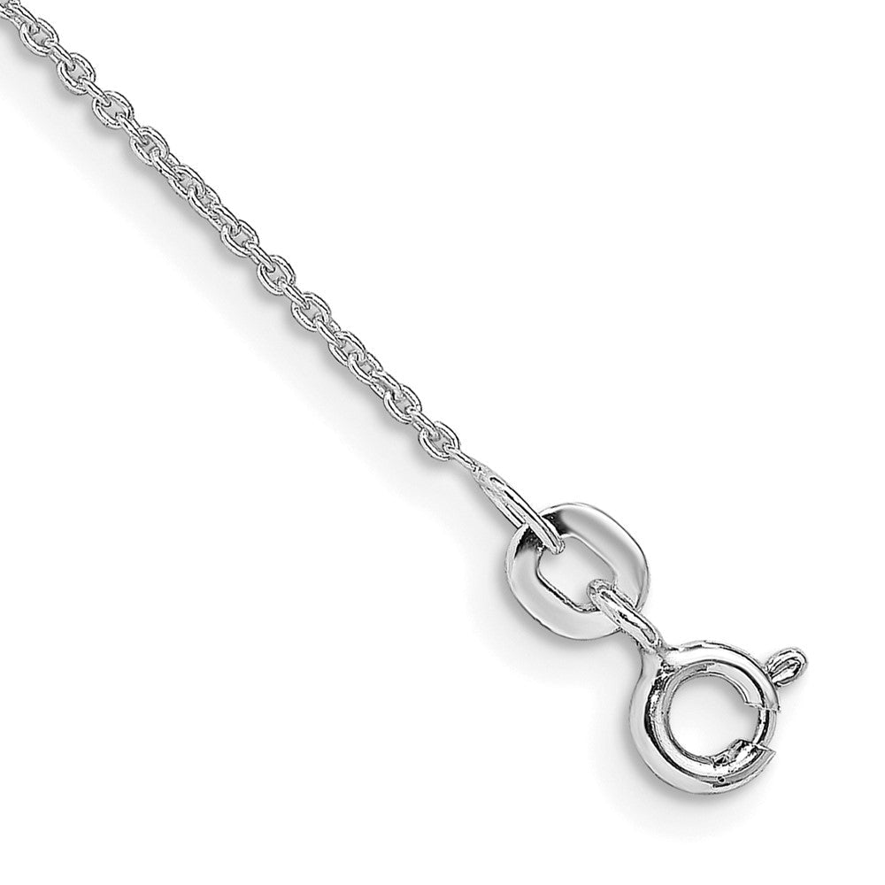 9 Zoll Sterlingsilber Rhodiniert 1mm Ankerkette Kette Fußkettchen