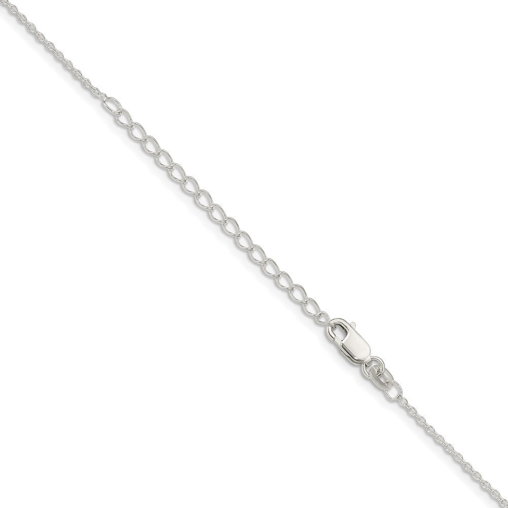 Sterlingsilber 1.25mm Ankerkette Kette mit 2 Zoll Verlängerung. Halskette