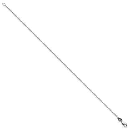 9 Zoll Sterlingsilber Rhodiniert 1.25mm Ankerkette Kette Fußkettchen