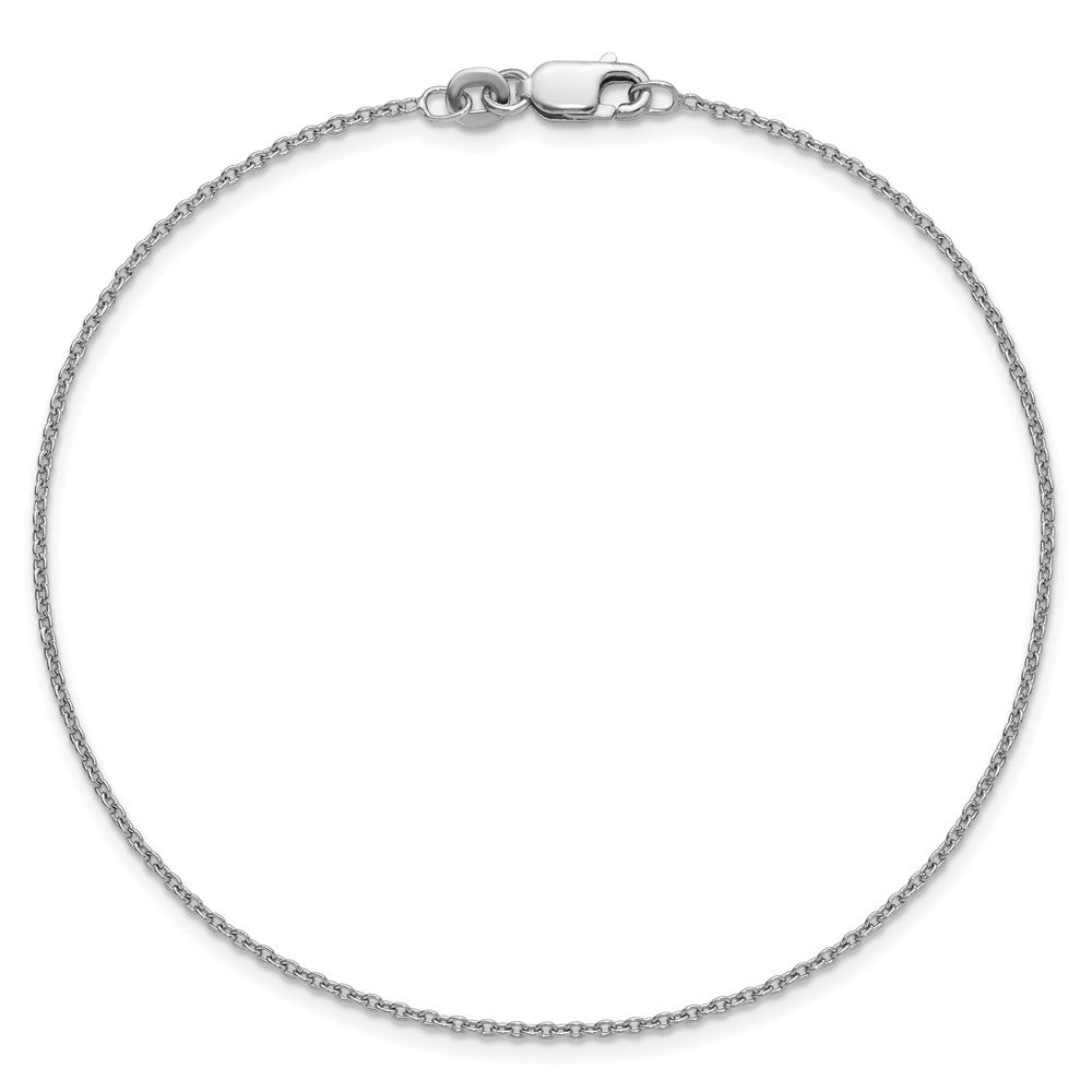 9 Zoll Sterlingsilber Rhodiniert 1.25mm Ankerkette Kette Fußkettchen