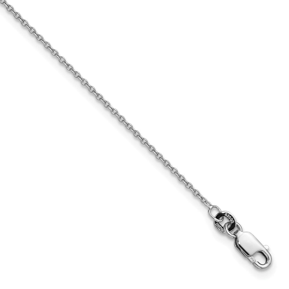 9 Zoll Sterlingsilber Rhodiniert 1.25mm Ankerkette Kette Fußkettchen