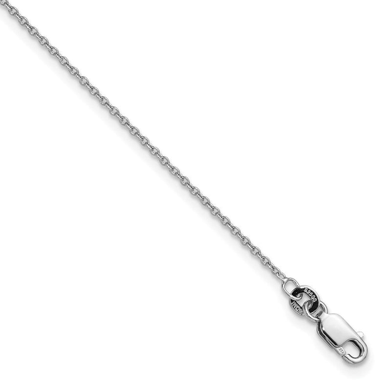 9 Zoll Sterlingsilber Rhodiniert 1.25mm Ankerkette Kette Fußkettchen