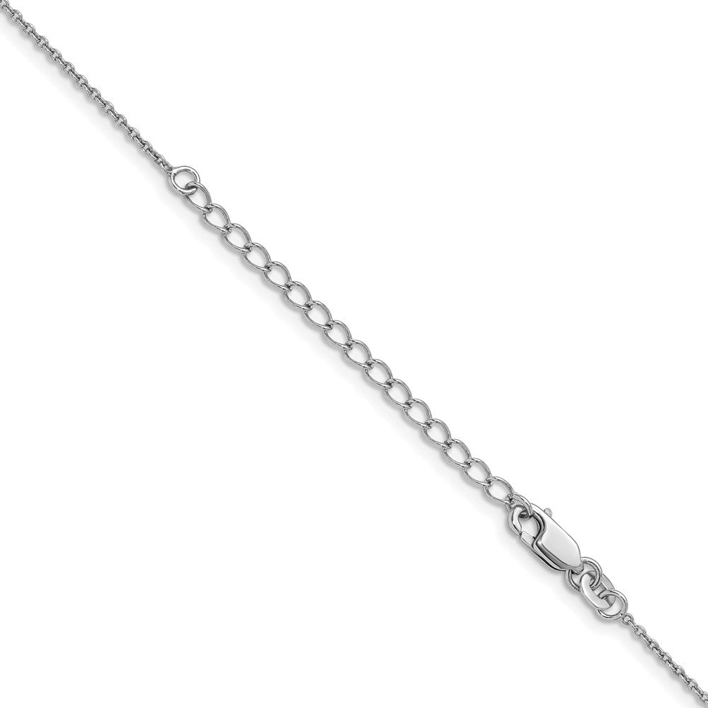 Sterlingsilber Rhodiniert 1.25mm Ankerkette Kette mit A 2 Extention Halskette