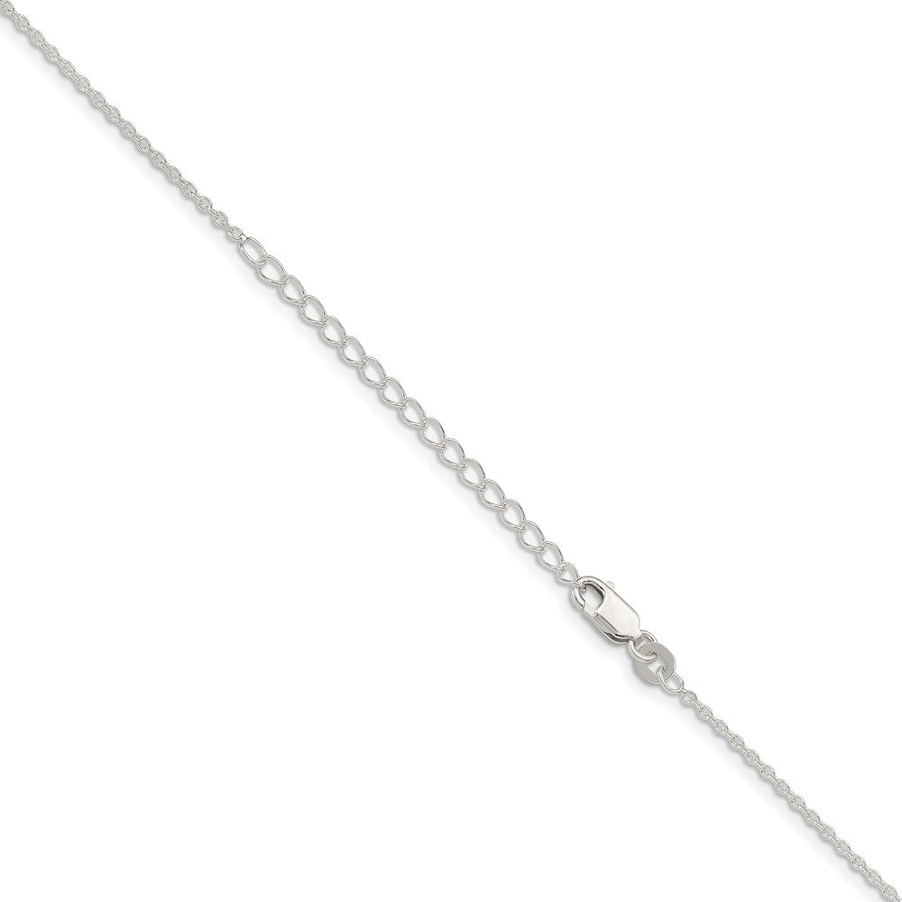 Sterlingsilber 1.5mm Ankerkette Kette mit 2 Zoll Verlängerung. Halskette