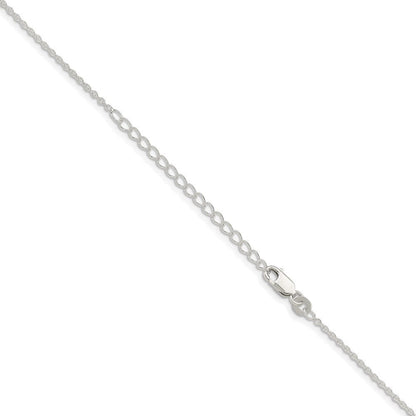 Sterlingsilber 1.5mm Ankerkette Kette mit 2 Zoll Verlängerung. Halskette